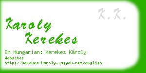 karoly kerekes business card