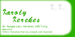 karoly kerekes business card